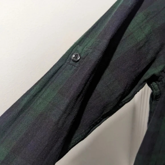 RL Denim & Supply | Brushed Cotton Flannel Button Down Shirt in Blue/Green Plaid - Picture 8 of 10